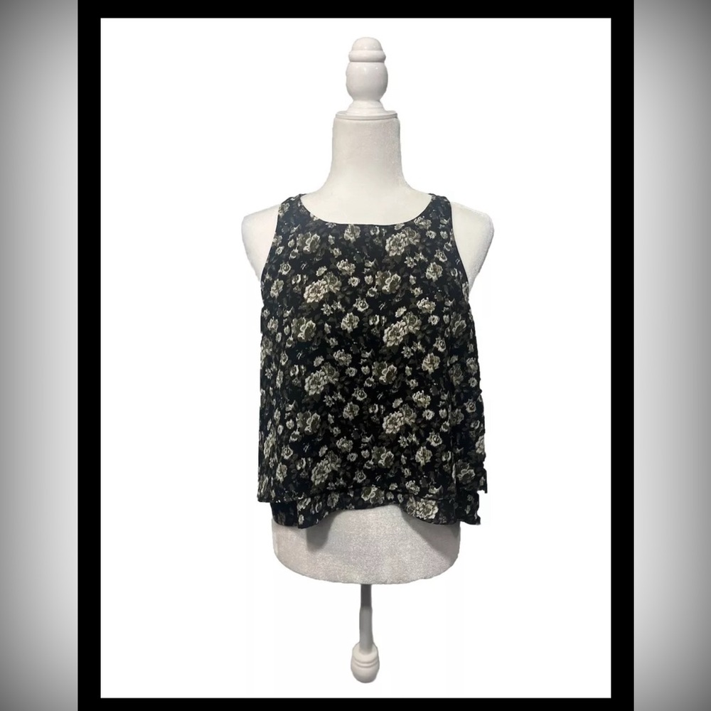 Abercrombie Fitch Floral Tiered Summer Crop Top BOHO Y2K Size Medium